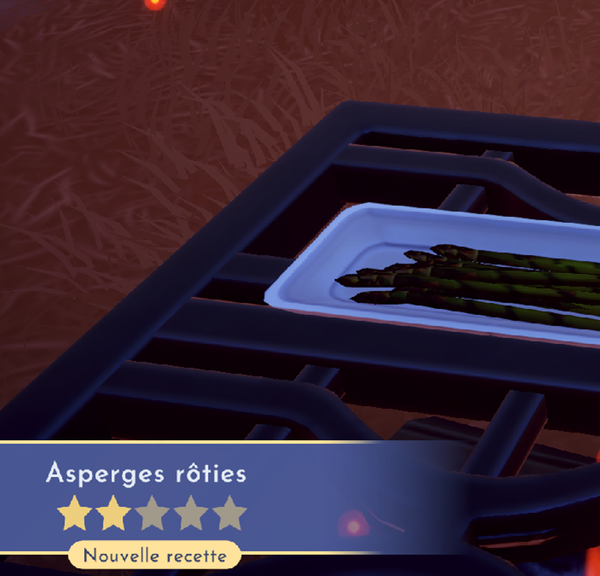 Asperges rôties Dreamlight Valley : comment préparer cette recette 2 étoiles ?