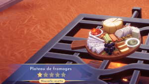 Plateau de fromage Disney Dreamlight Valley : comment préparer cette recette 1 étoile ?