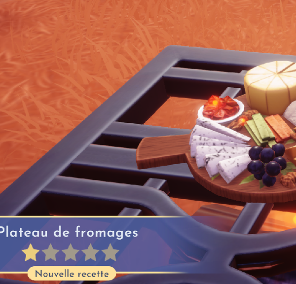 Plateau de fromage Disney Dreamlight Valley : comment préparer cette recette 1 étoile ?