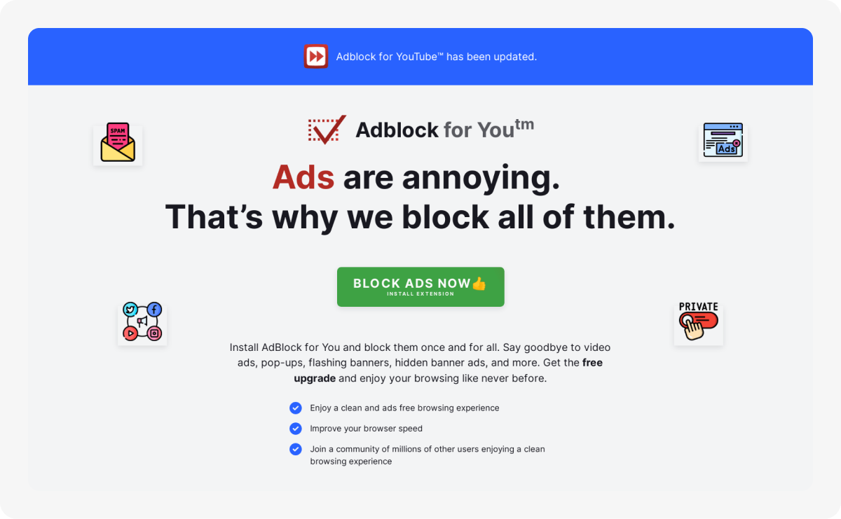 Adblock for YouTube – 10 millions d'installs et un piège dormant