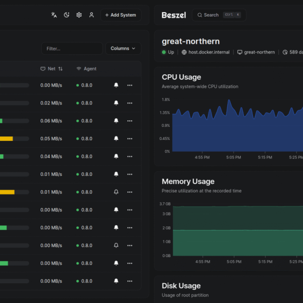 Beszel – Le monitoring de serveur simple et ultra-léger