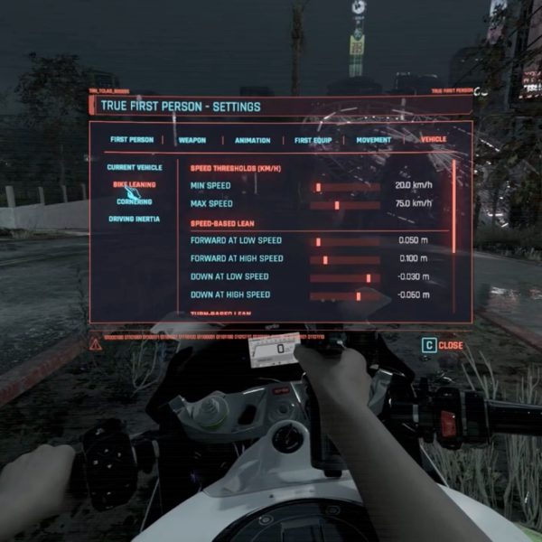 True First Person Camera 2.0 – Votre vrai corps en vue FPS sur Cyberpunk