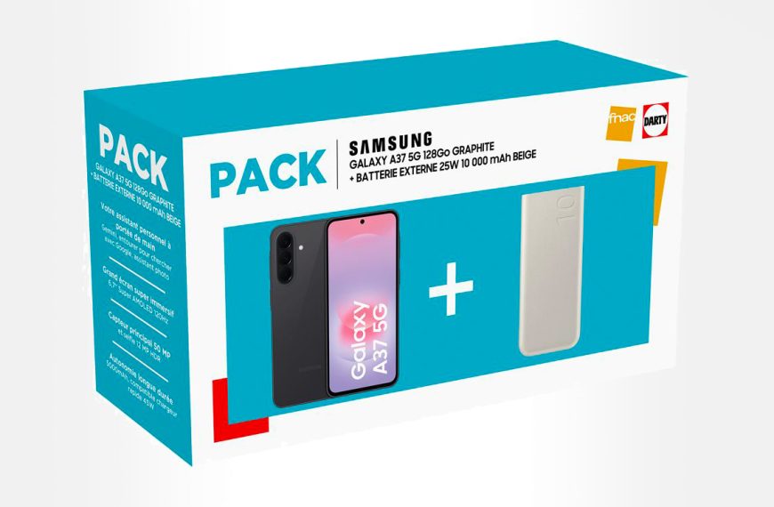 Le récent Samsung Galaxy A37 passe à petit prix dans un pack avec une batterie externe offerte !