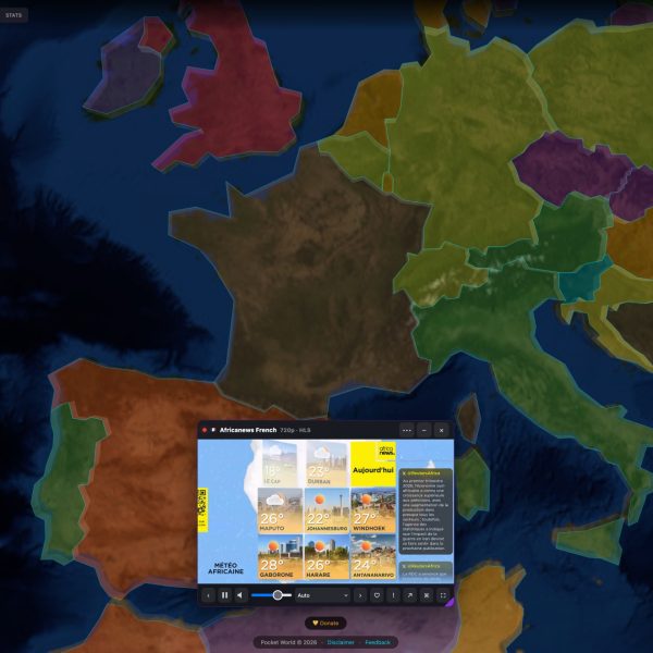 Pocket World – Avions, navires, radios et météo sur un globe 3D