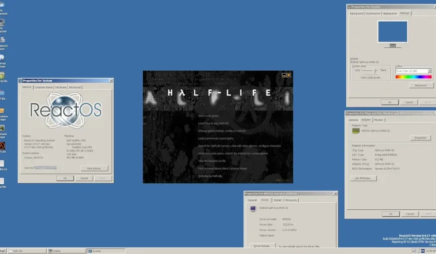 ReactOS, le clone libre de Windows, fait enfin tourner Half-Life après trente ans de développement