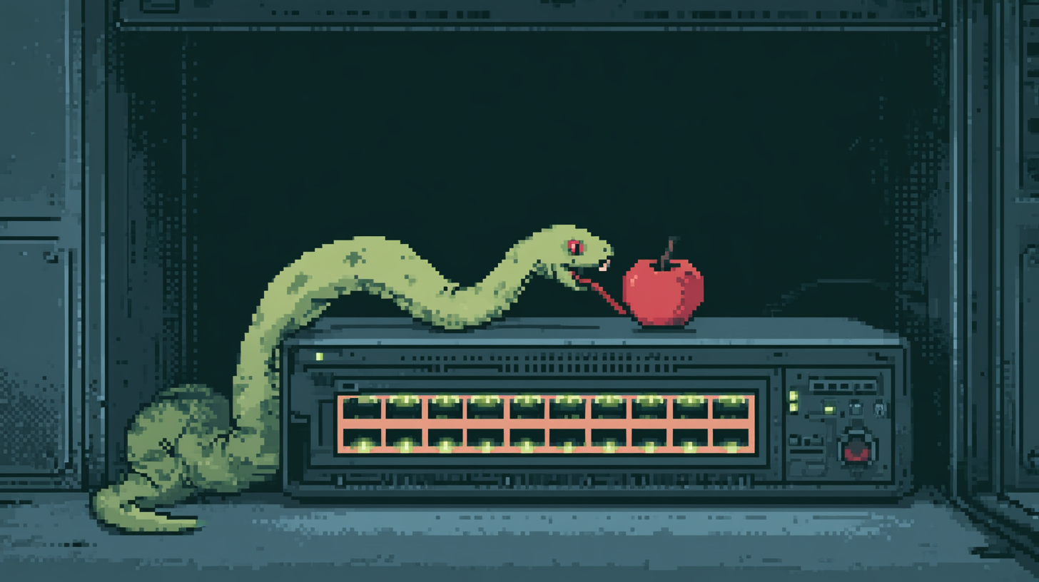 Snake sur un switch Ubiquiti – Parfaitement inutile, donc génial