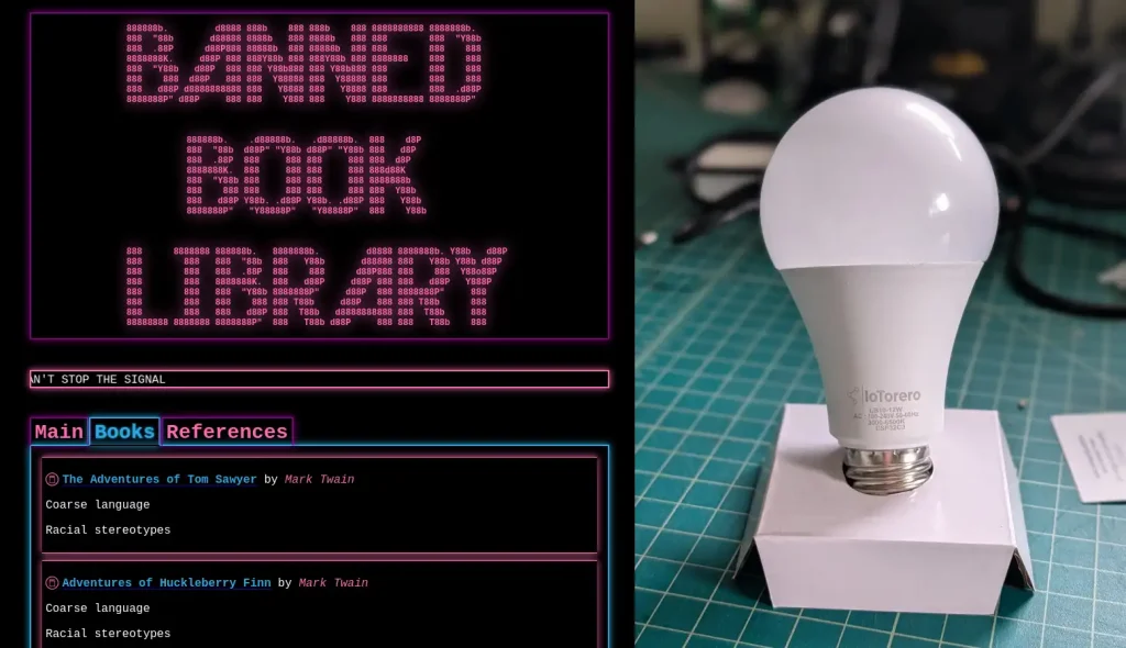 Une ampoule connectée transformée en bibliothèque clandestine de livres interdits