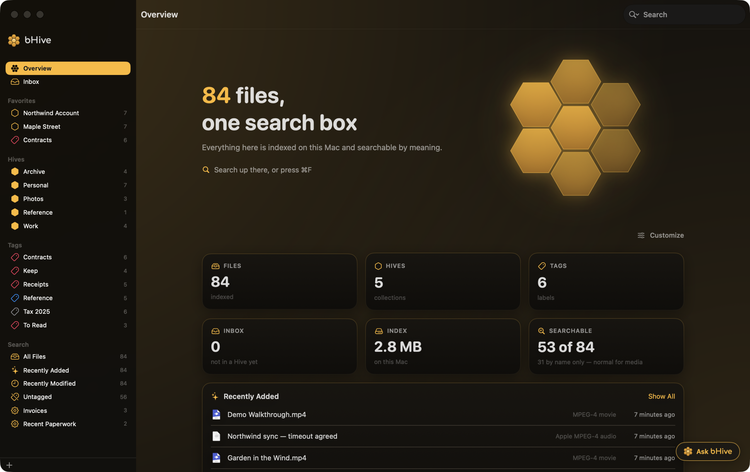 Interroger ses fichiers Mac en local, sans cloud, avec bHive