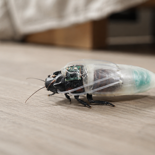 Un cafard cyborg en combinaison de plongée