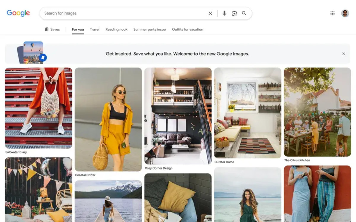 Google Images se refait une beauté pour ses 25 ans et emprunte une fonctionnalité à Pinterest