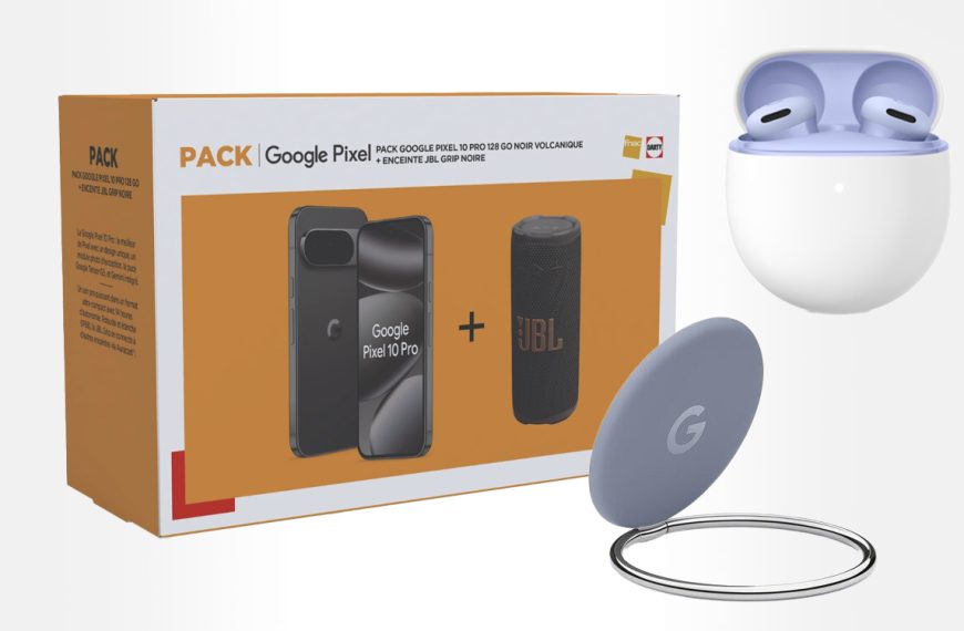 Le Google Pixel 10 Pro est à prix cassé dans un pack exceptionnel avec Enceinte JBL Grip, Pixel Buds 2a et Pixelsnap offerts