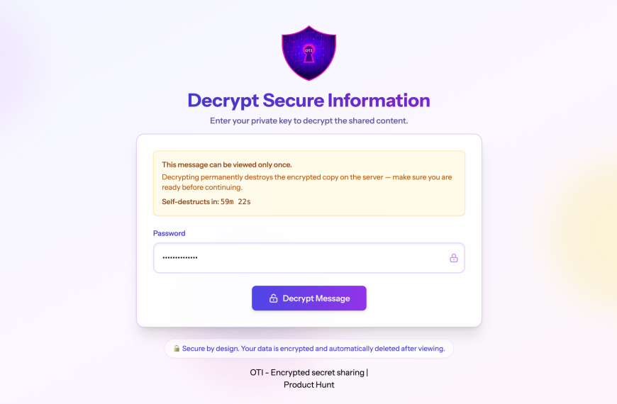 OTI – Le lien à usage unique que les bots ne crament plus