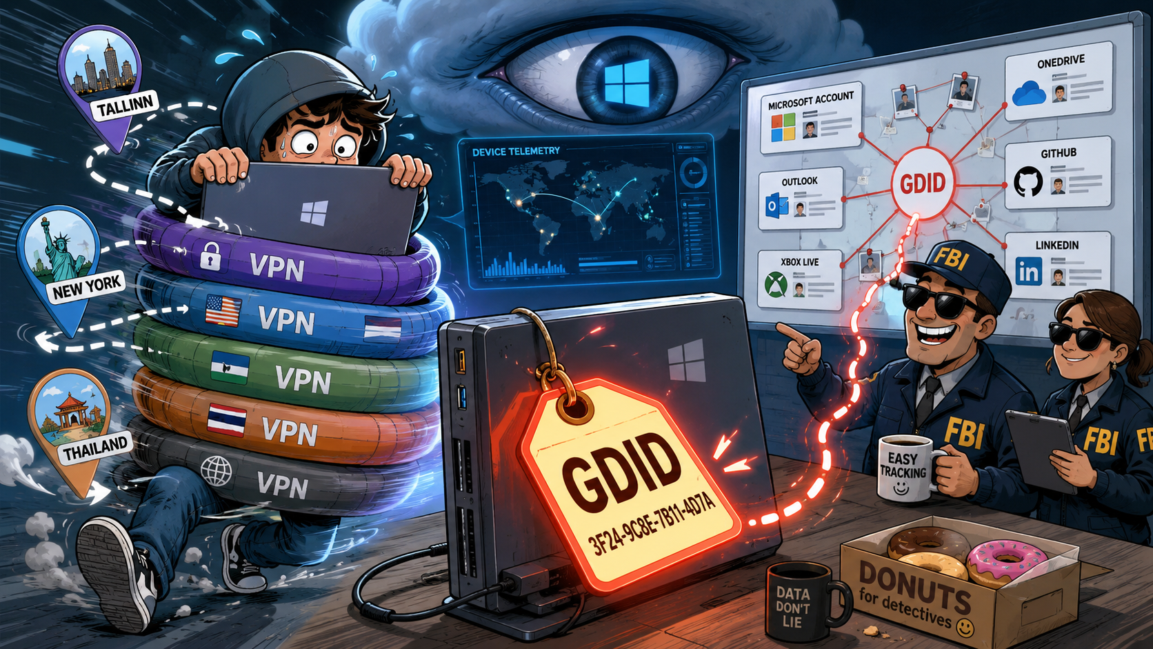Windows cache un identifiant secret que Microsoft file au FBI