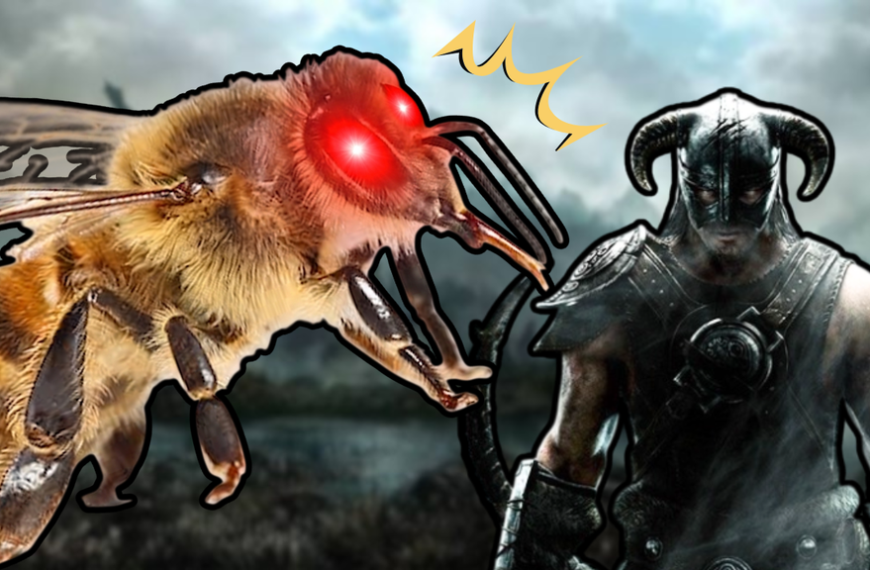 Comment une simple petite abeille a gâché la scène la plus culte de Skyrim
