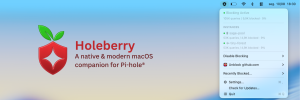 Holeberry – Le Pi-hole dans la barre de menus du Mac