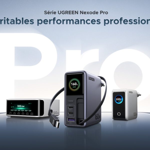 UGREEN dégaine deux chargeurs Nexode Pro avec écran de contrôle et câble rétractable, jusqu'à 300 W