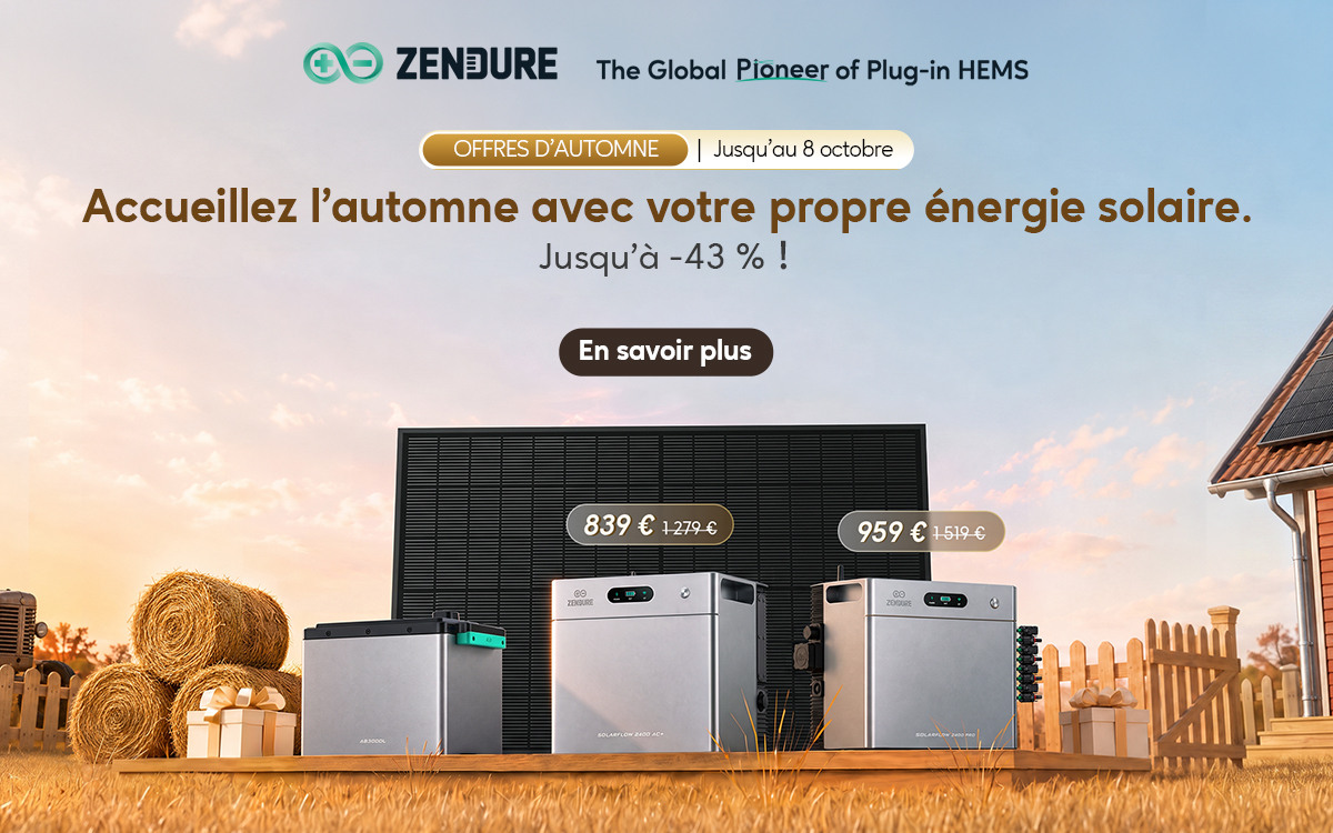 Offres d’automne : stockez votre énergie solaire avec Zendure SolarFlow avant l’arrivée du froid