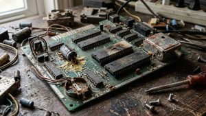 26 ans après sa sortie, cette console de jeu est victime d'une grave panne : son condensateur peut fuir et endommager la carte mère