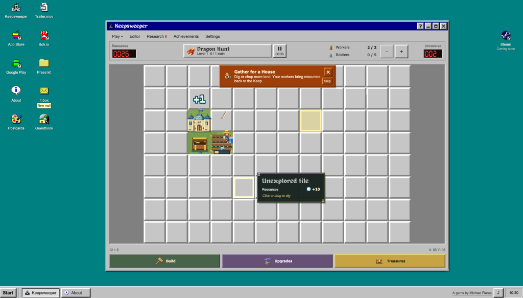 Keepsweeper – Un Démineur avec des péons et des dragons