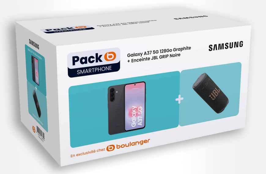 Le pack Samsung Galaxy A37 + Enceinte JBL Grip chute à moins de 400 € chez Boulanger