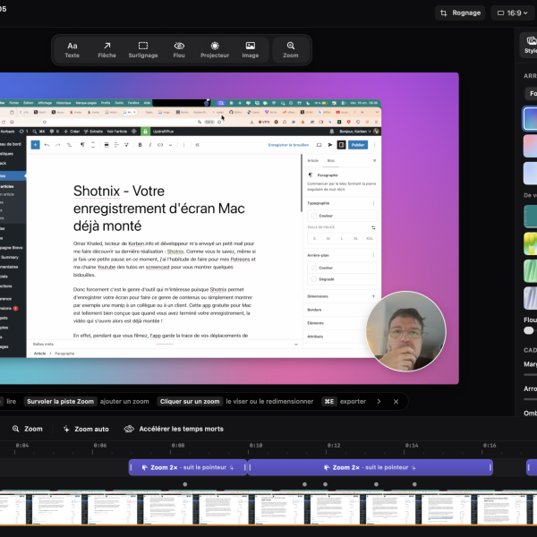 Shotnix – Votre screencast déjà monté dès la fin de l'enregistrement