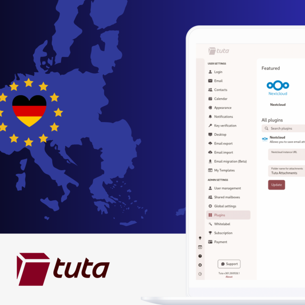 Tuta contourne l'IMAP pour entrer dans Nextcloud